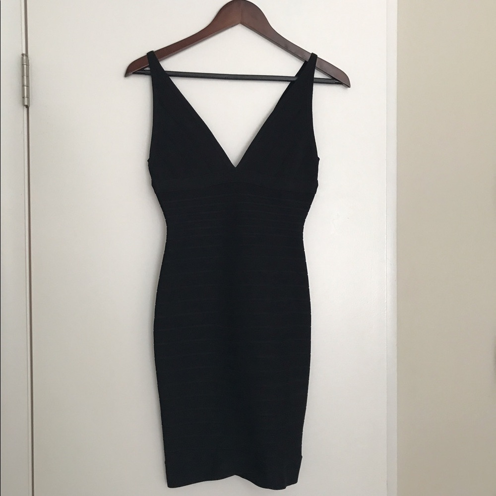 Herve Leger Black Bandage Mini Dress NWOT